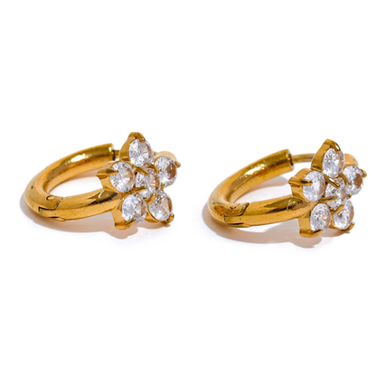 Flower Hoop Earrings