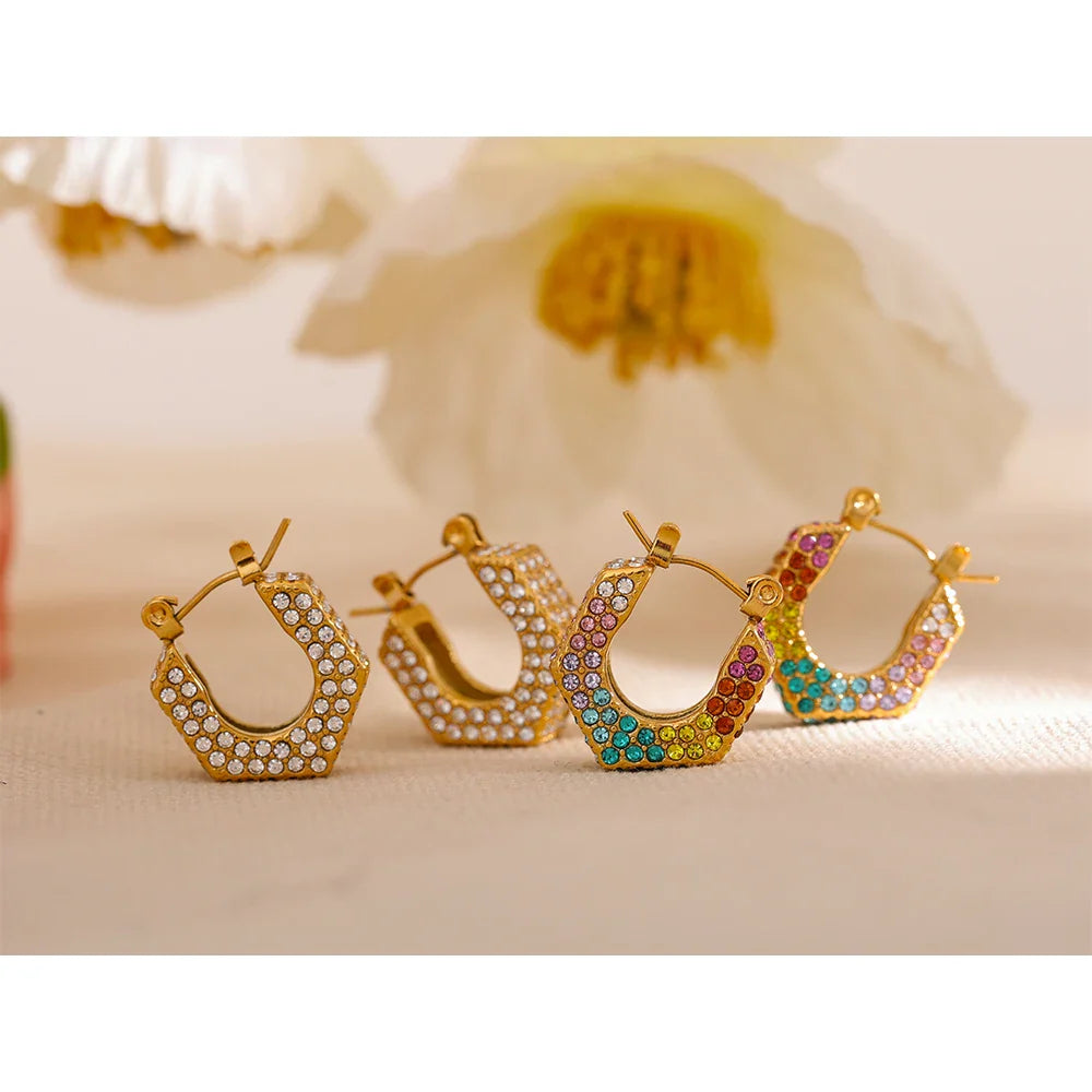 Hoop earrings cubic zirconia