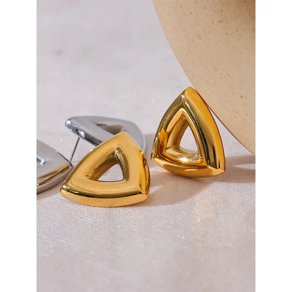 Triangle Hollow Stud Earrings