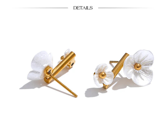 White Flower Earrings