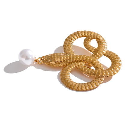 Snake Pearl Brooch