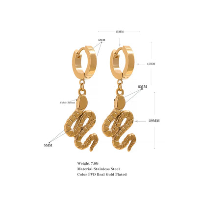 Gold snake earrings