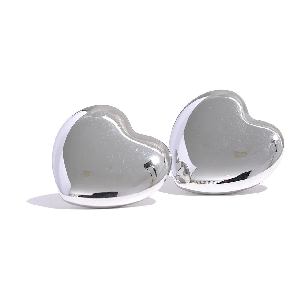 Big Heart Stud Earrings