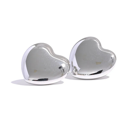 Big Heart Stud Earrings