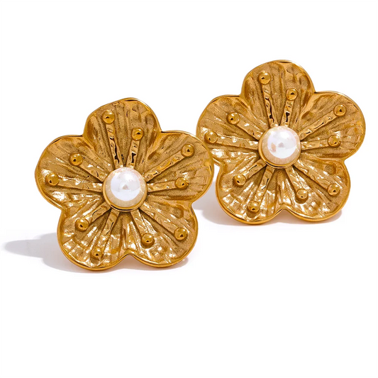 Flower Pearl Studs