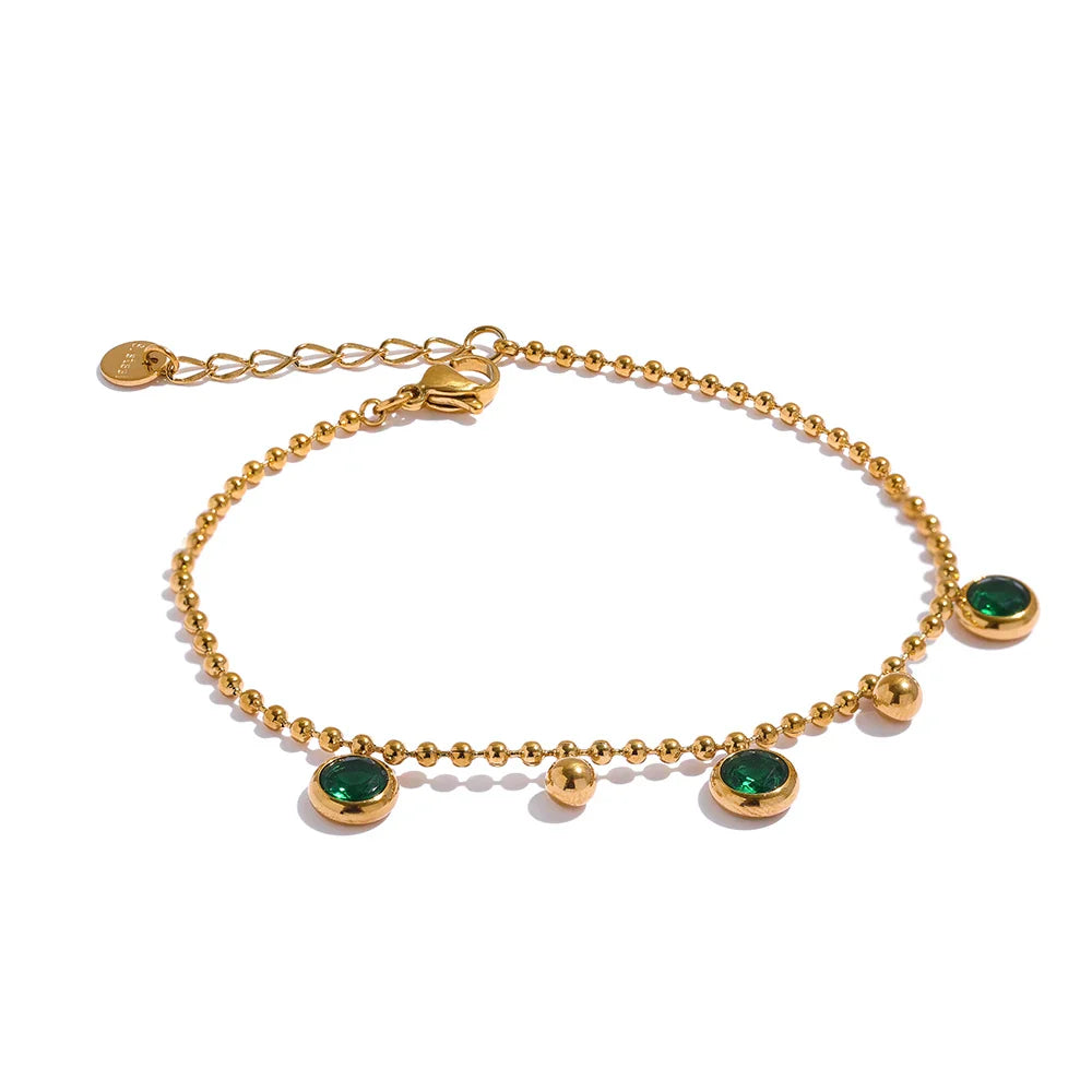 Shiny CZ Chain Necklace Bracelet Set
