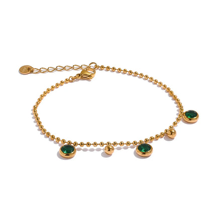 Shiny CZ Chain Necklace Bracelet Set