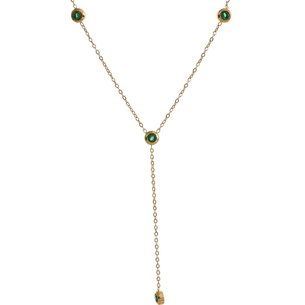 Thin Cubic Zirconia Chain Necklace
