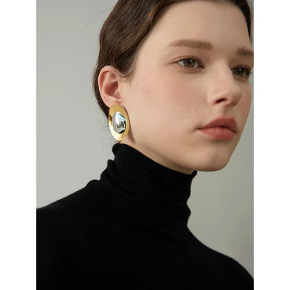 Smooth Temperament Stud Earrings