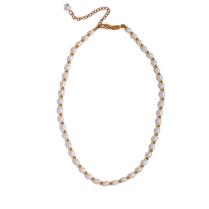 Gold Pearl Bead Necklace