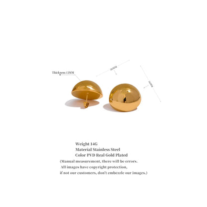 Half Round Stud Earrings
