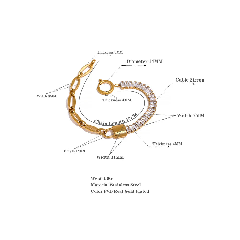 Gold Tennis Bracelet Cubic Zirconia