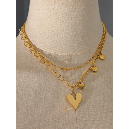 Gold Heart Charm Necklace