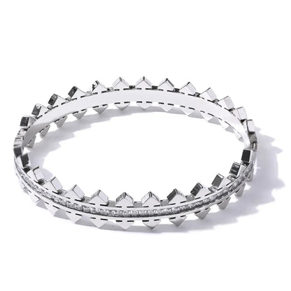 Unique CZ Geometric Bracelet