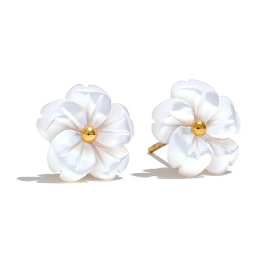 Flower Earrings White