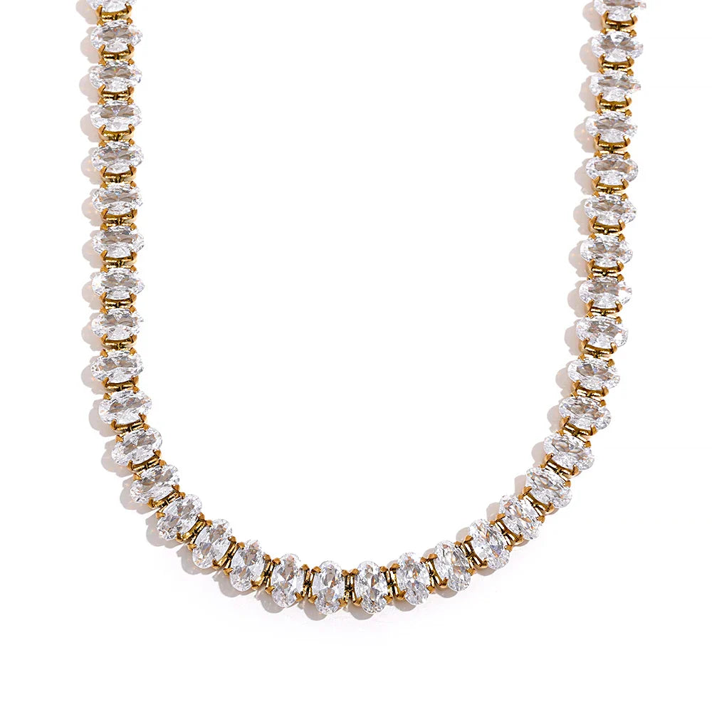 CZ Tennis Necklace Bracelet Set