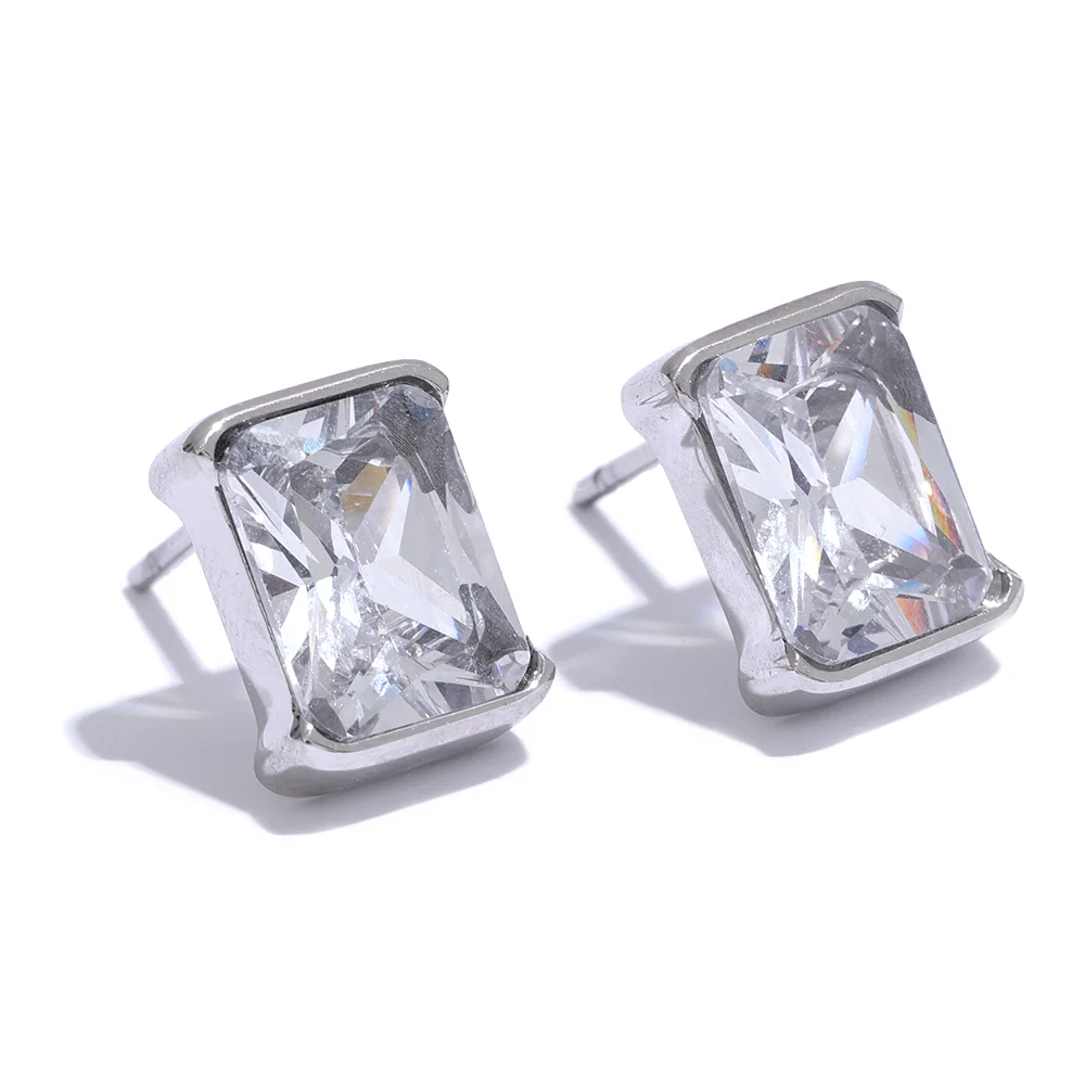 Zirconia Square Stud Earnings