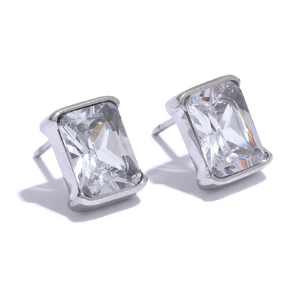 Zirconia Square Stud Earnings