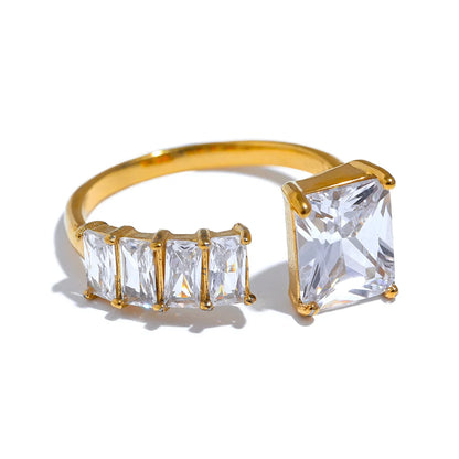 Colorful CZ Square Ring