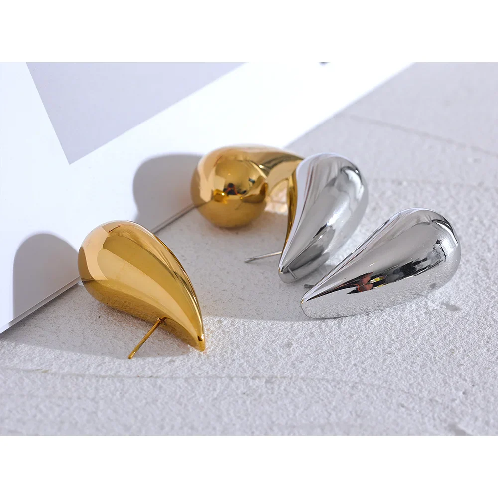 Water Drop Big Chunky Stud Earrings