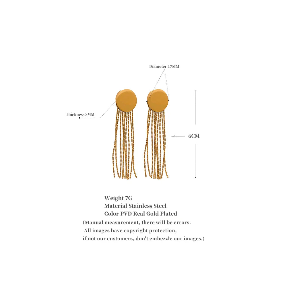 Golden Tassel Dangle Earrings