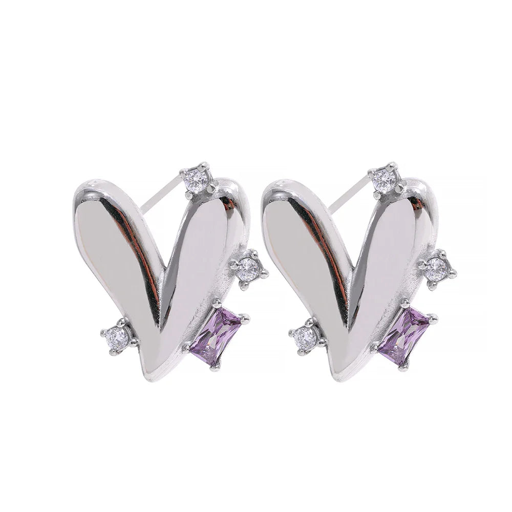 Romantic Heart Stud Earrings