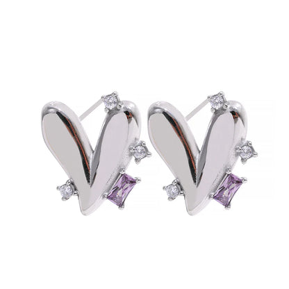 Romantic Heart Stud Earrings