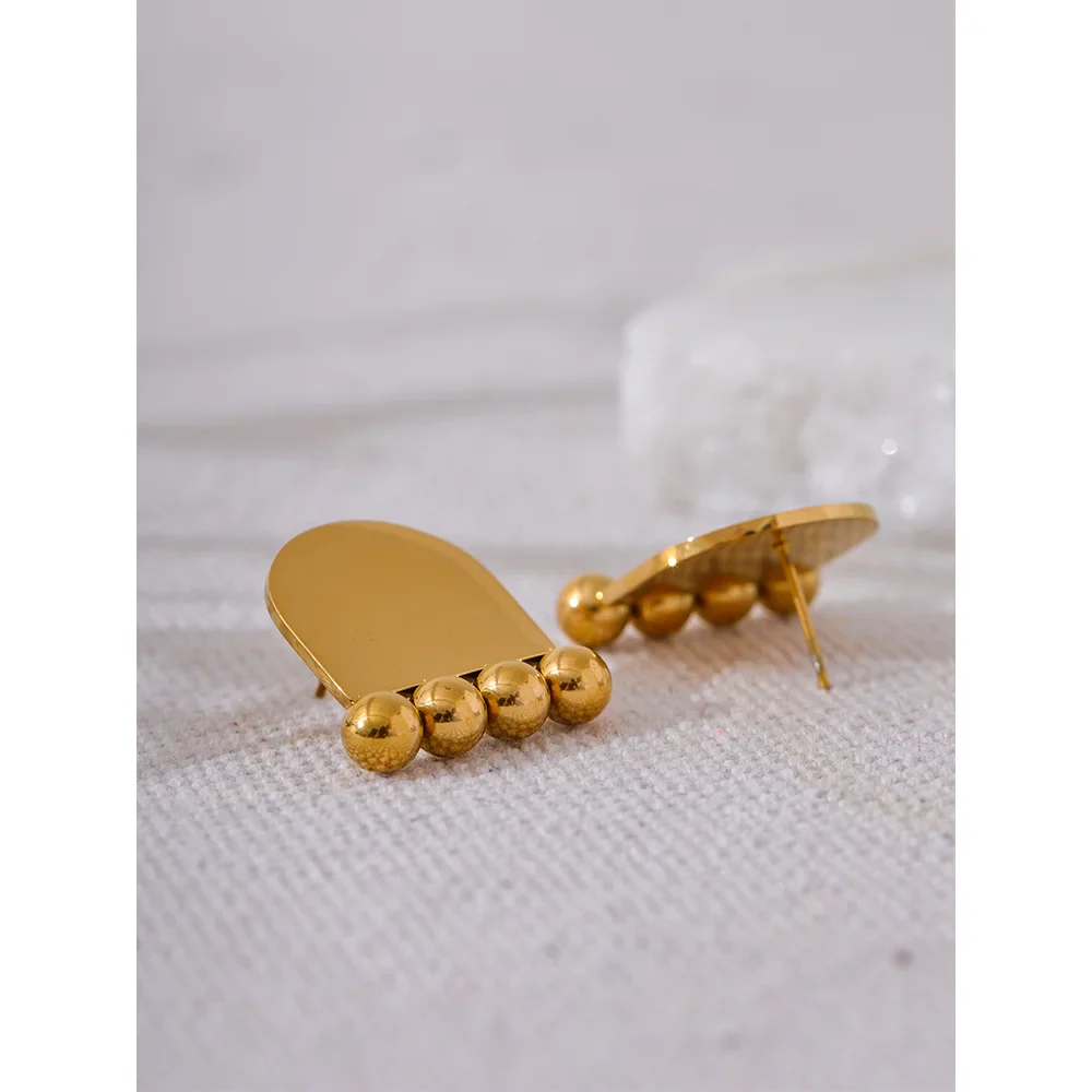 Geometric Beads Stud Earrings