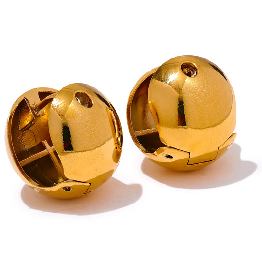 Round Hollow Hoop Earrings