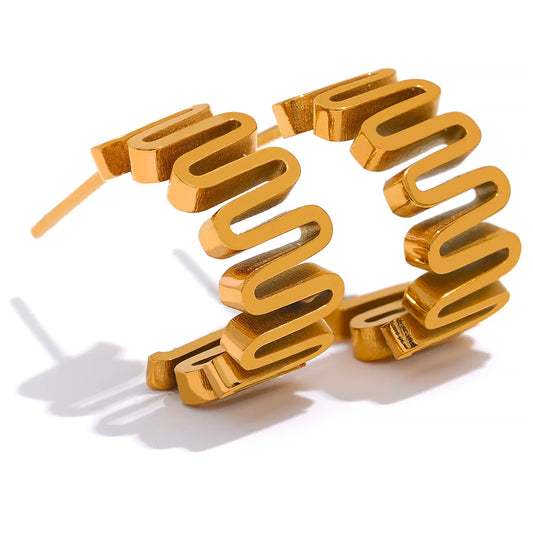 Gold Twist Hoop Earrings