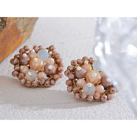Pink Beaded Earrings