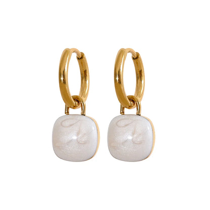 Candy Color Enamel Drop Earrings