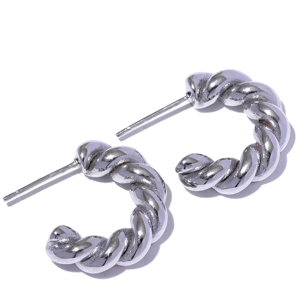Twisted Huggie Earrings