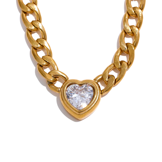 Heart Bling Pendant Necklace
