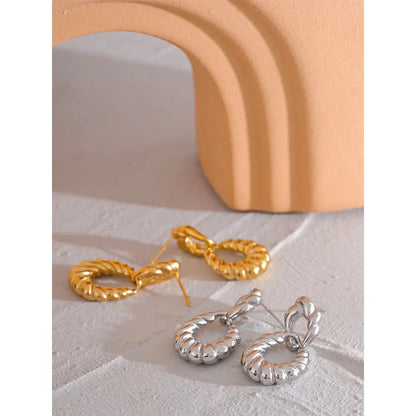 Textured gold hoop earrings