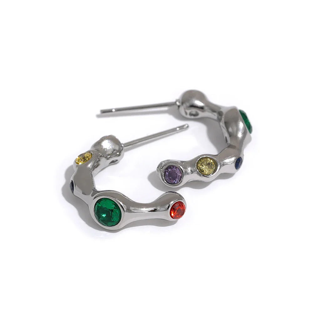 Colorful Cubic Zirconia Earrings