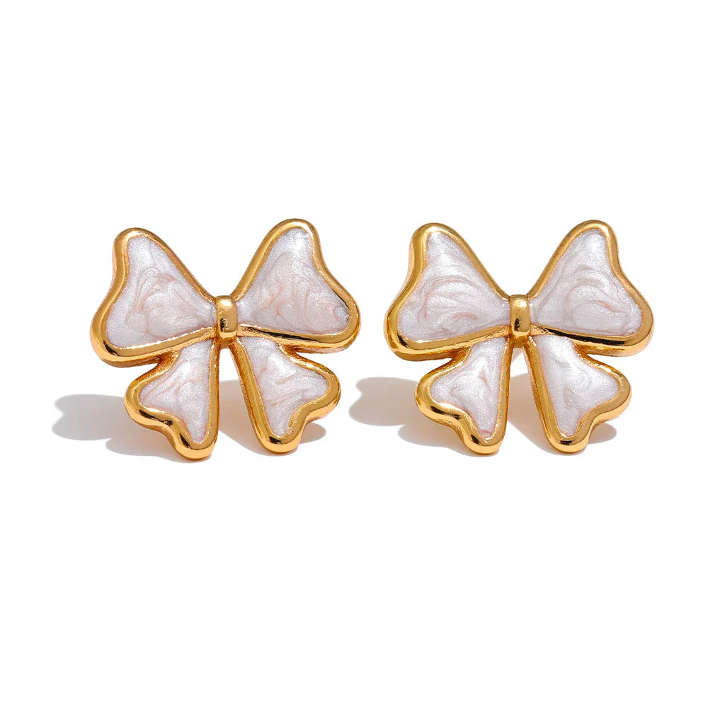 Enamel Bow Knot Studs