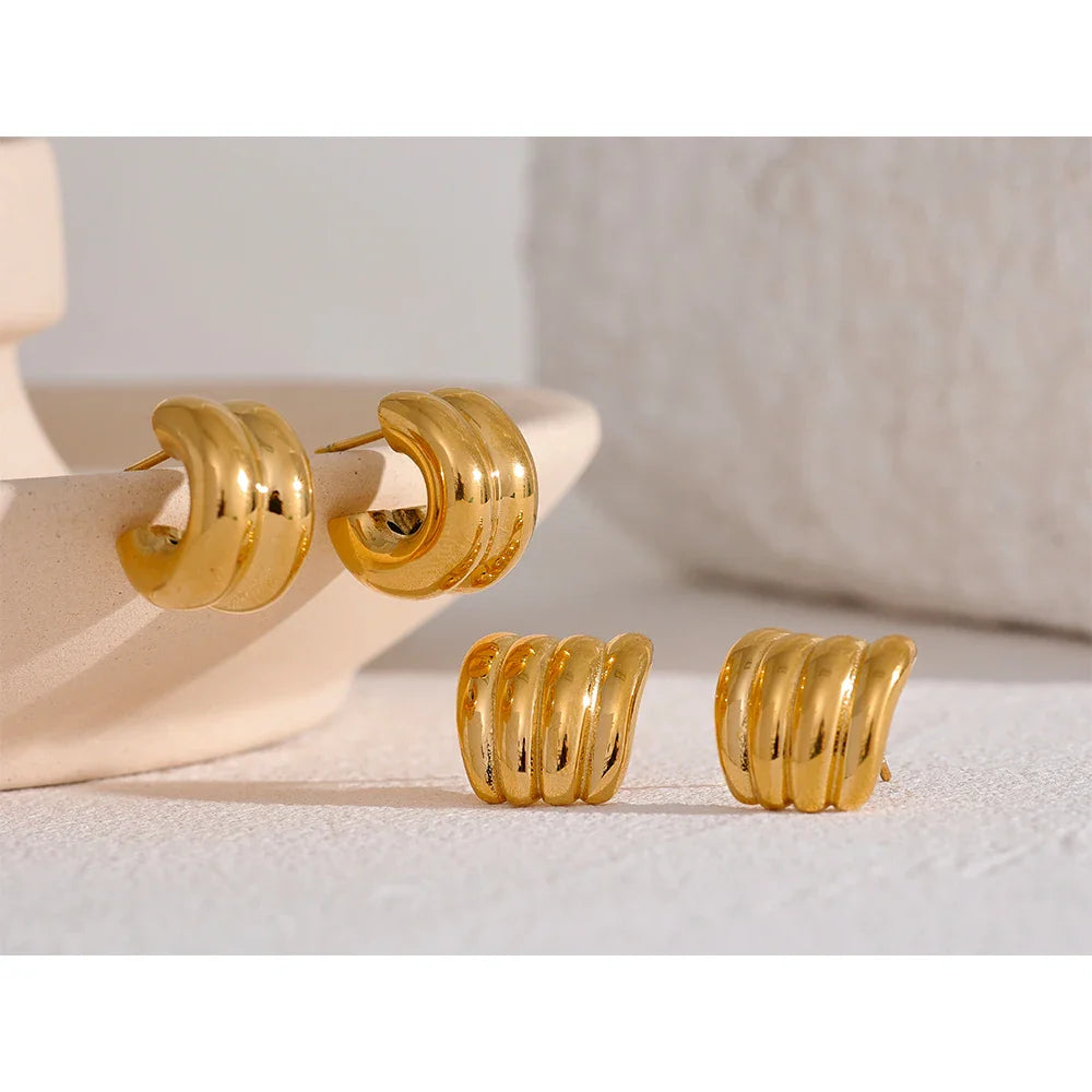 Metal Punk Stud Earrings