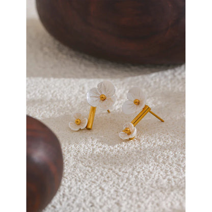 White Flower Earrings