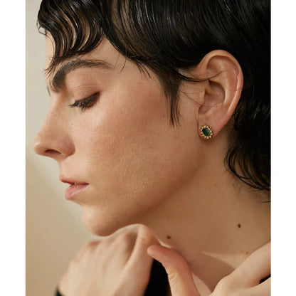 Green Flower Earrings