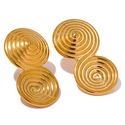 Round Circle Statement Stud Earrings