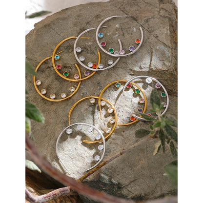 Cubic zirconia hoop earrings