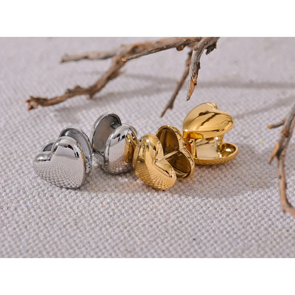 Sterling And Opal Earrings Heart