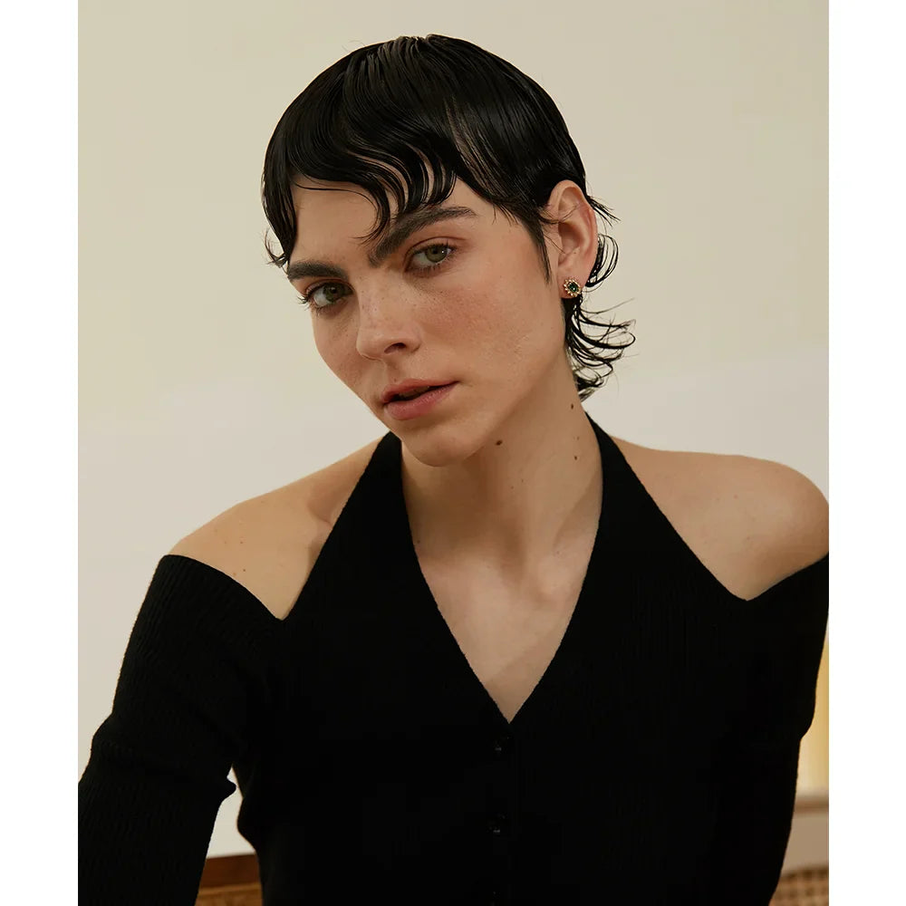 Green Flower Earrings