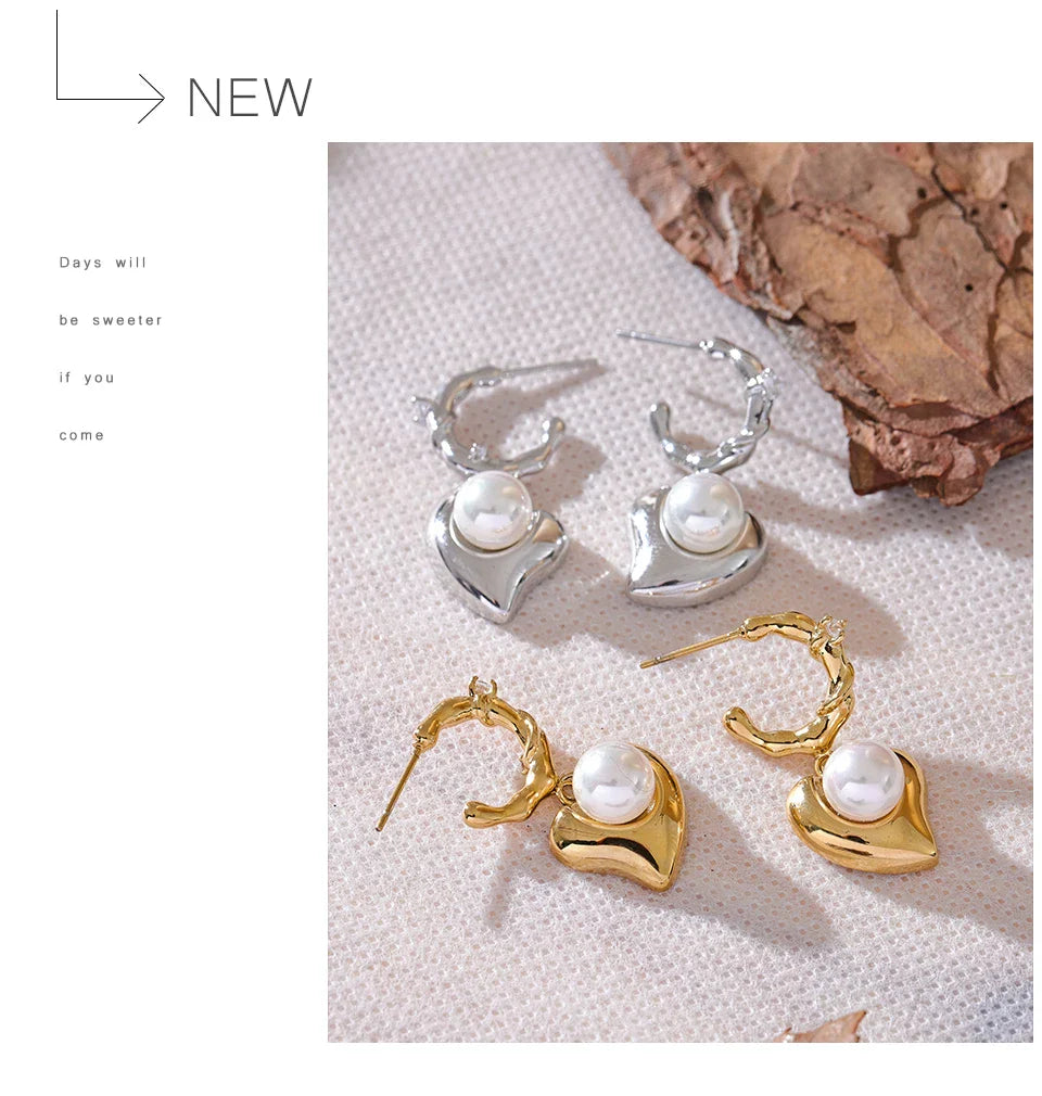 Heart Drop Earrings