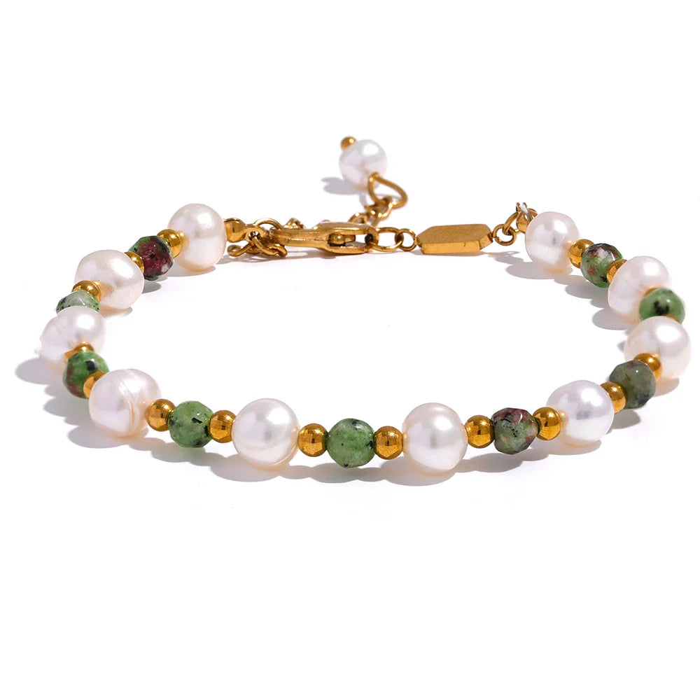Freshwater Pearl & Stone Bead Bracelet