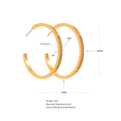 48mm Cubic Zirconia Hoop Earrings