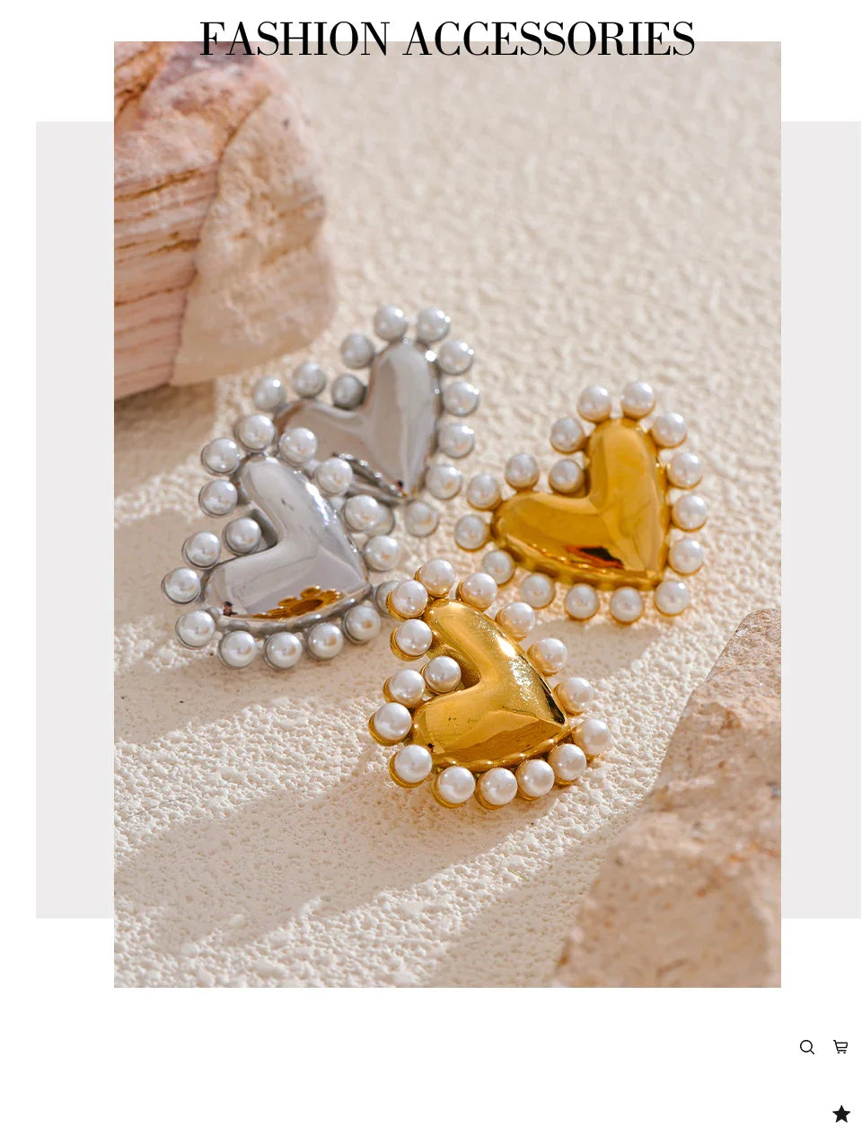 Heart pearl earrings