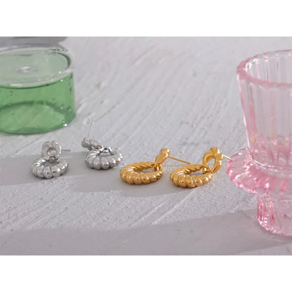 Textured gold hoop earrings