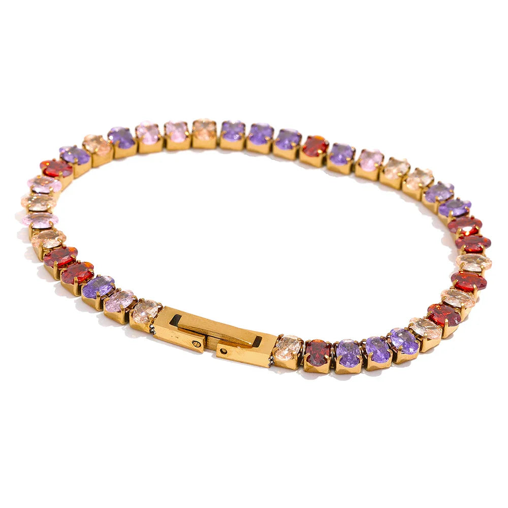 CZ Tennis Necklace Bracelet Set